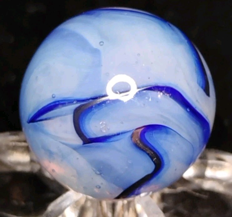 STUNNER Vintage Alley Or Champion “METALLIC” Swirl Marbles .57″ Mint- HTF