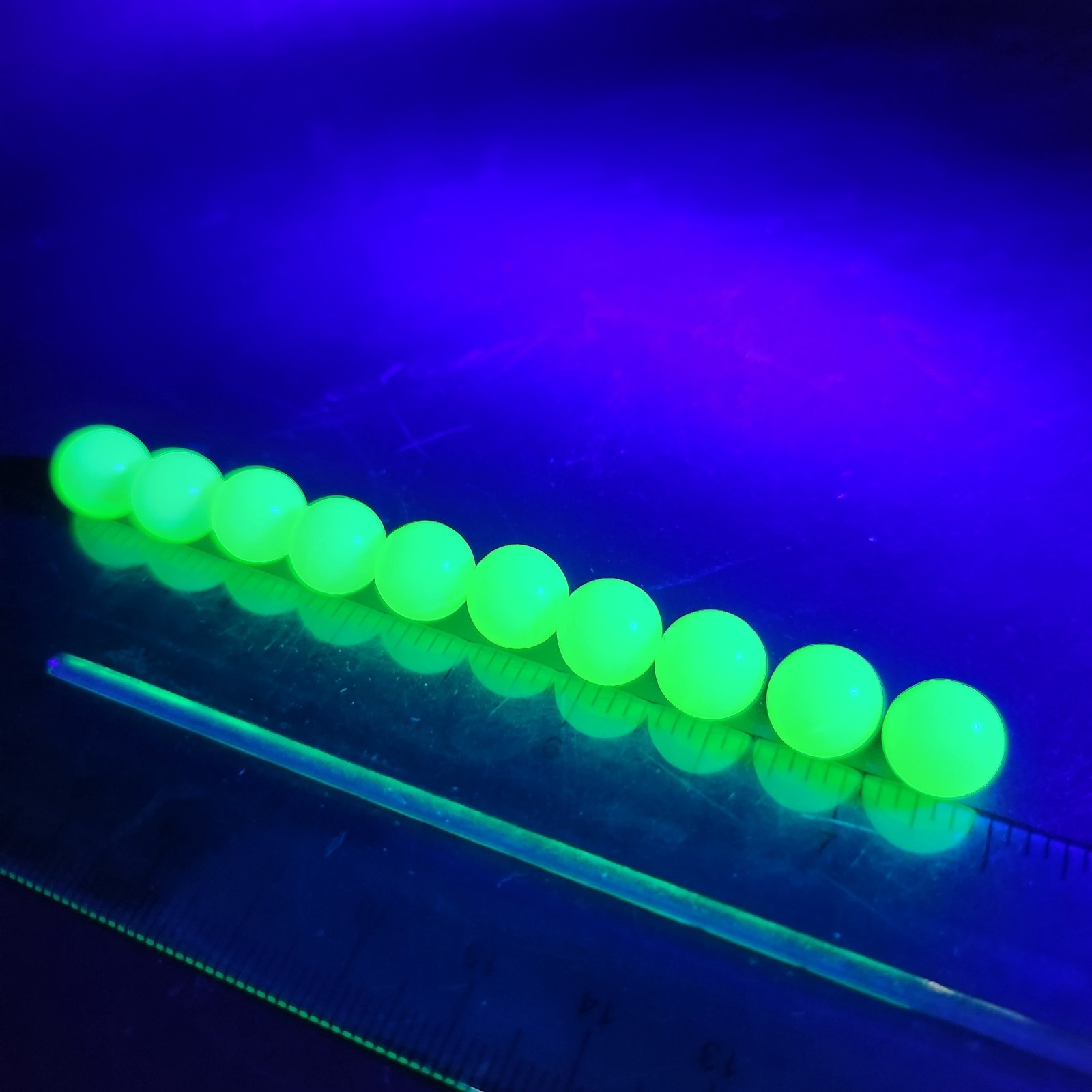 Lot Of 10 Opalescent Vaseline Glass Uranium Glass Marbles Uv Glow