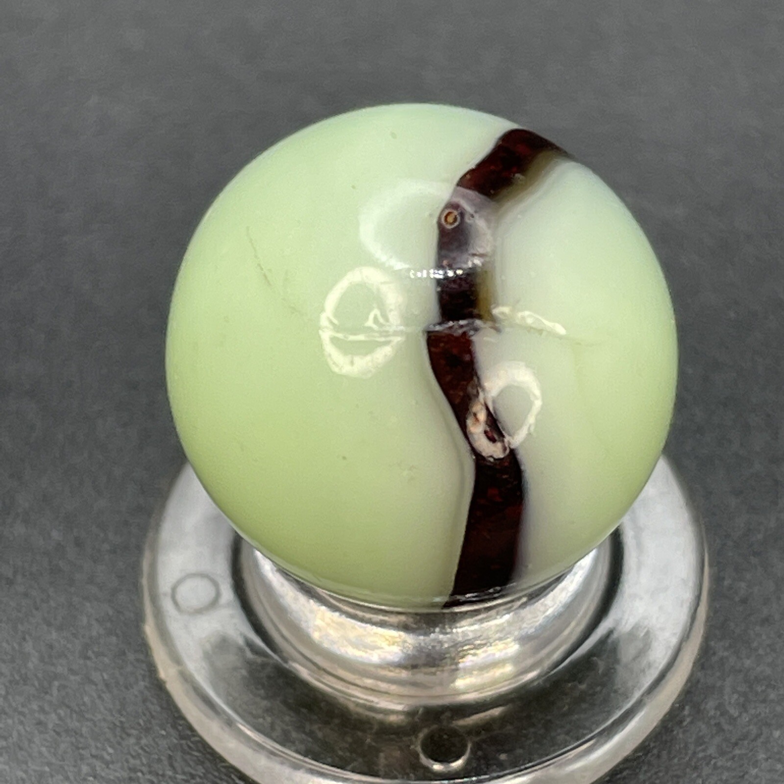 UV Active Blood Red Striped Peltier Or Kokomo Marble Vintage Marbles 0.629”