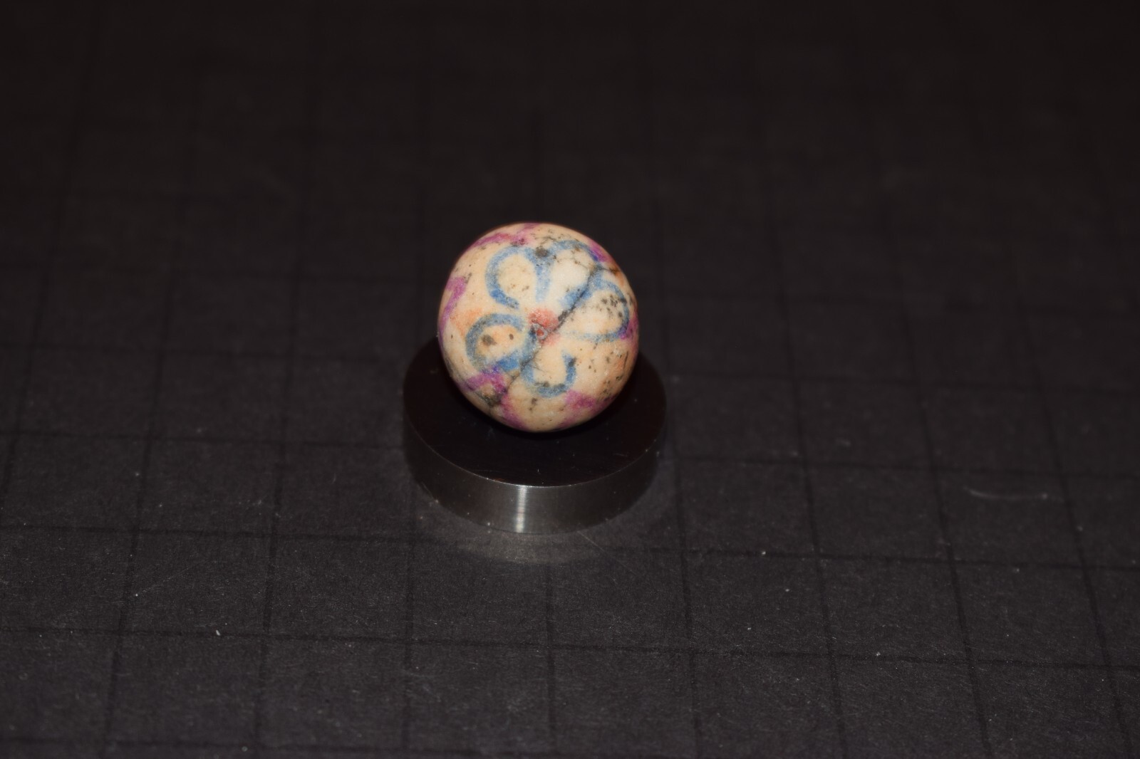 Antique Hand Painted Fired Glazed Clay Abstract Art Marble Size .765″=49/64″