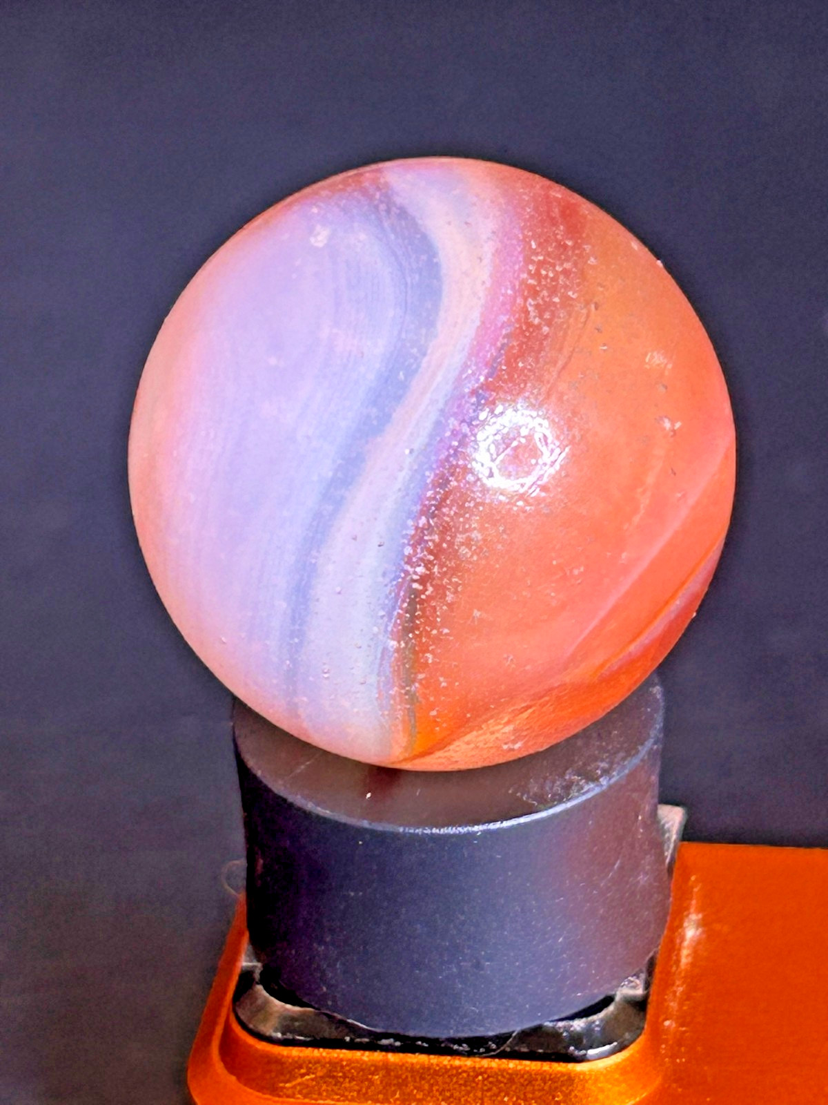 Peltier National Line Rainbo (NLR) Sunset Orange & White Marble .93″ Mint SH3