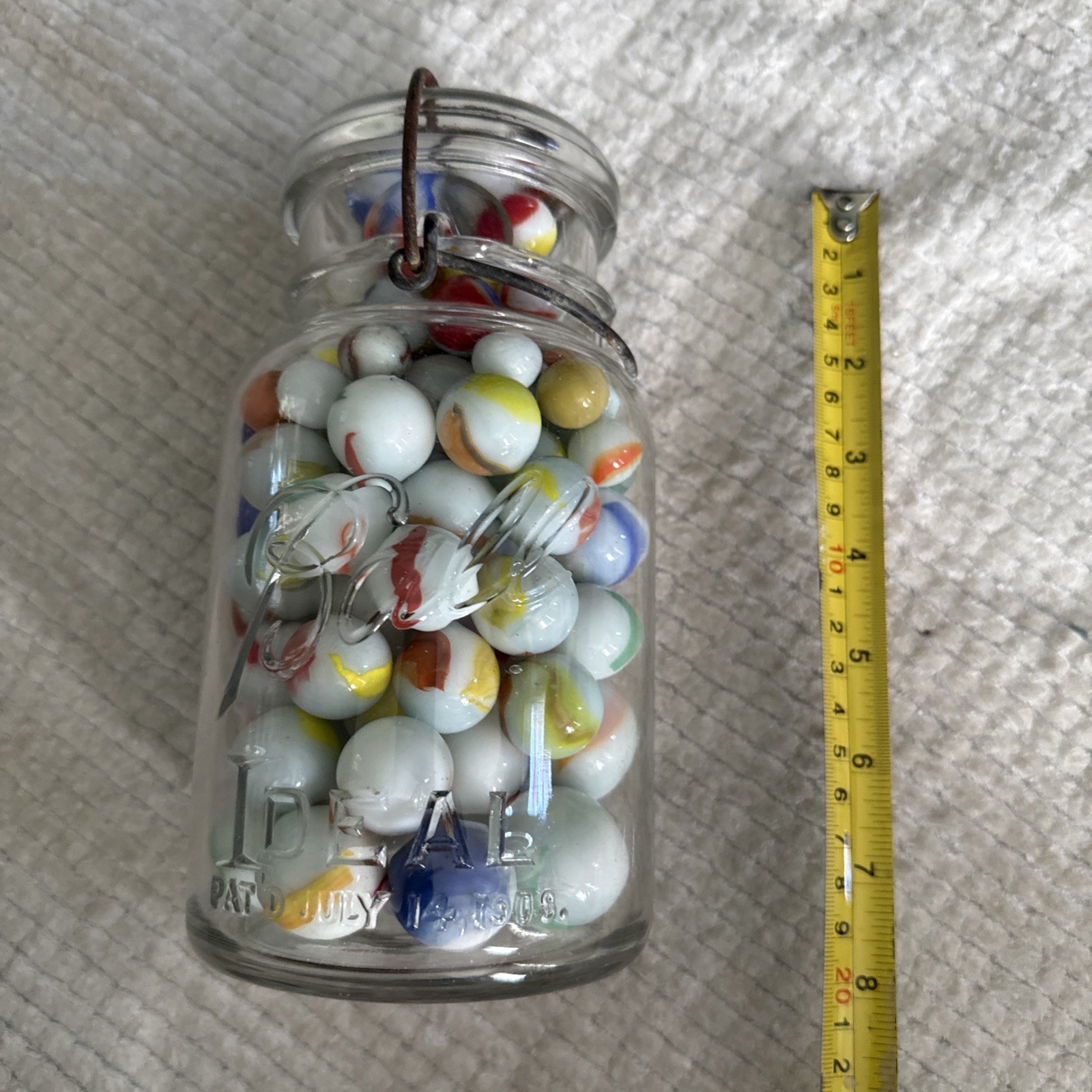 VINTAGE/Antique ESTATE 4 Lb. MARBLE LOT (k) w/ Jar (unsearched) 10-30 mm.