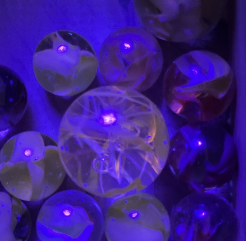 Vintage Marble Lot Cat Eye Swirl Corkscrew UV Reactive Spaghetti Shooter