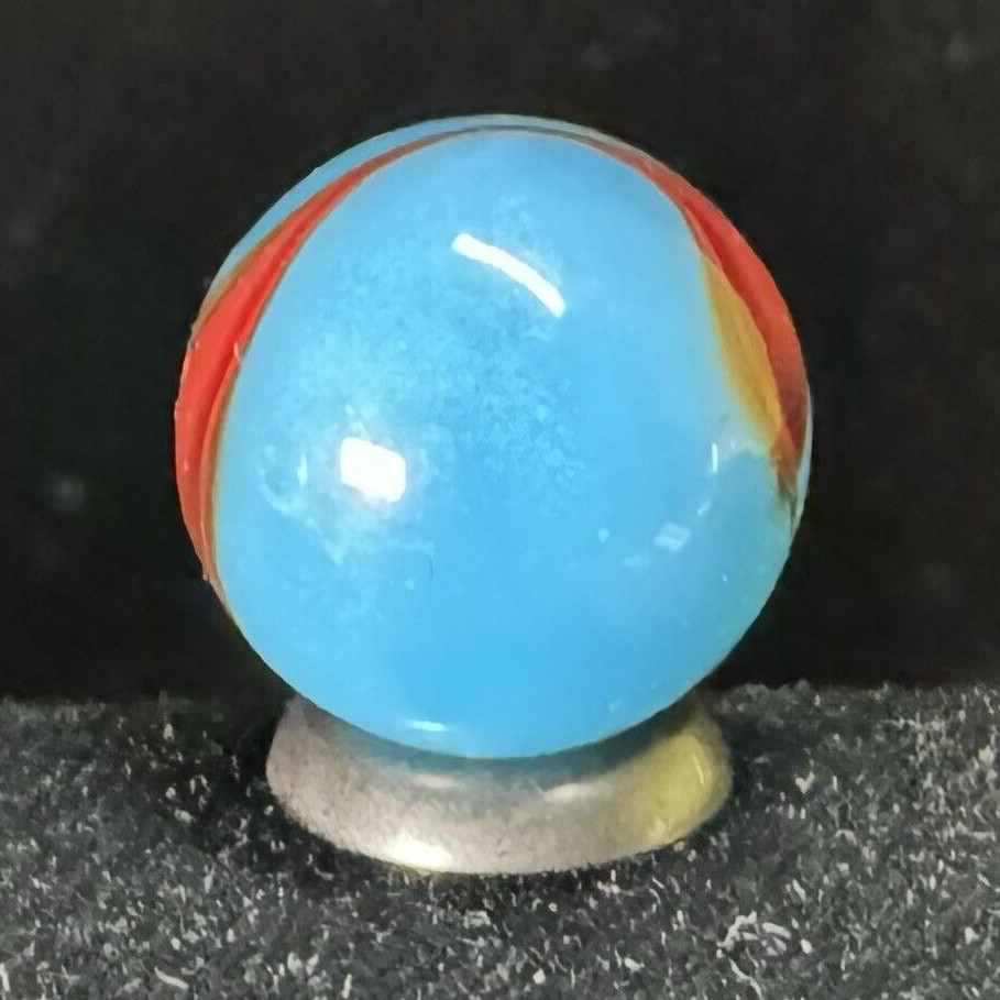 Vintage Glass Machine-made Marble – SPIDER-MAN or SUPERBOY? – 1/2″ [SM1]