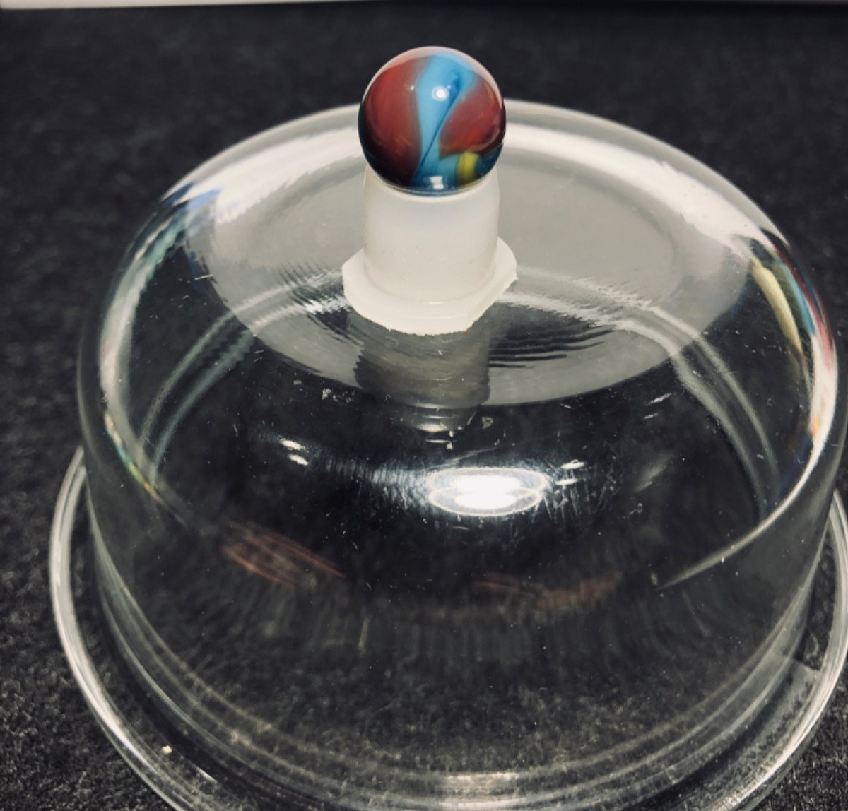 Vintage Peltier Glass Superman Marble .54 in Mint