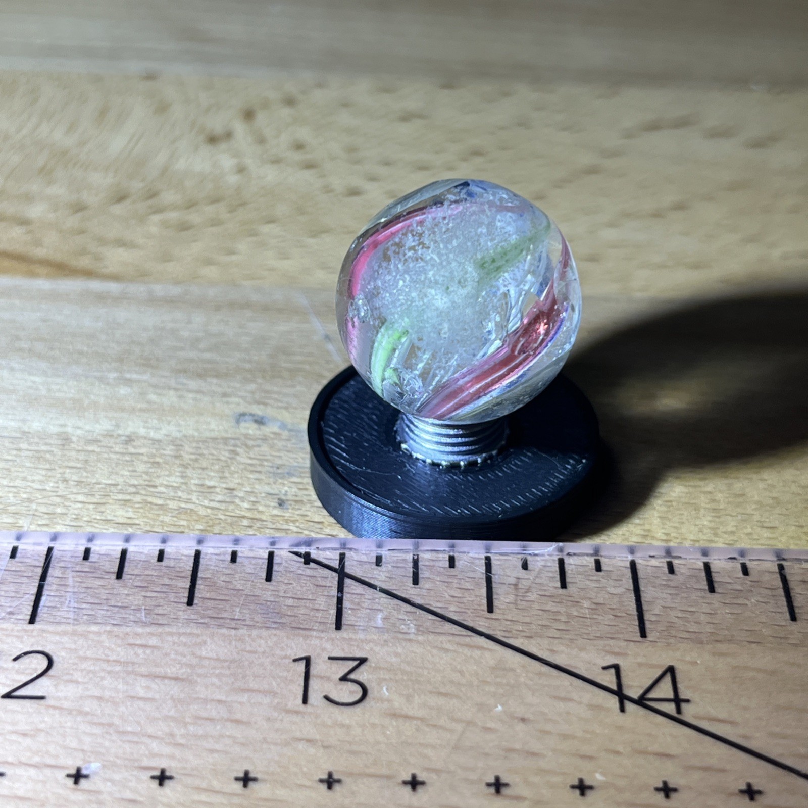 Antique German Latticinio Core Swirl Glass Marble .850