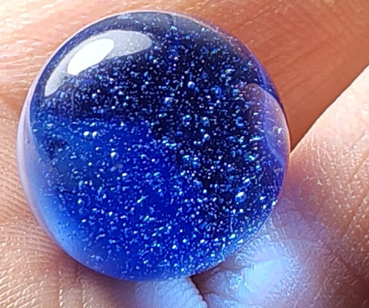 Vintage Sapphire Blue WV Swirl Marble 0.61″ Translucent Lots Of Tiny Bubbles NM