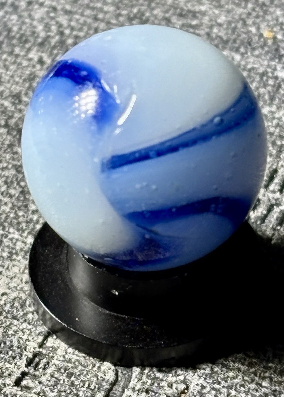 Vintage Peltier Opalescent Rainbo Marble .61” Tiny Chip See Pics