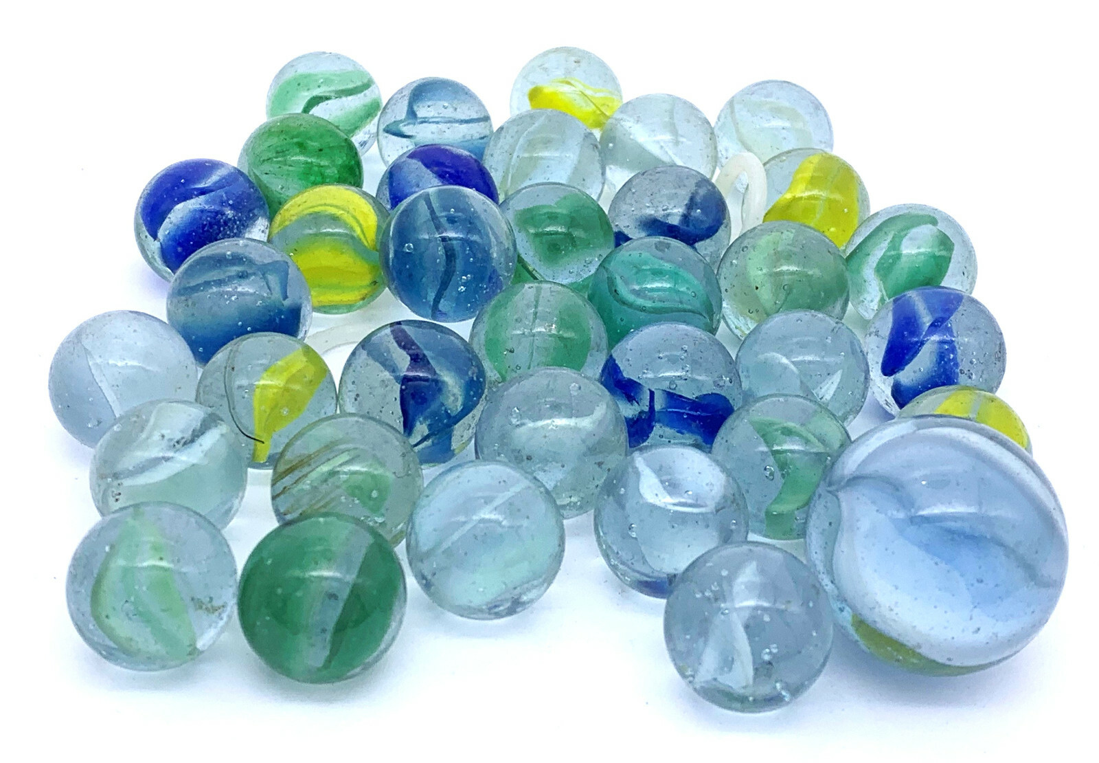 Net Bag 36 Classic Cat’s Eye Glass Mega Marbles Multi Colors 1993 Vacor Cats Eye