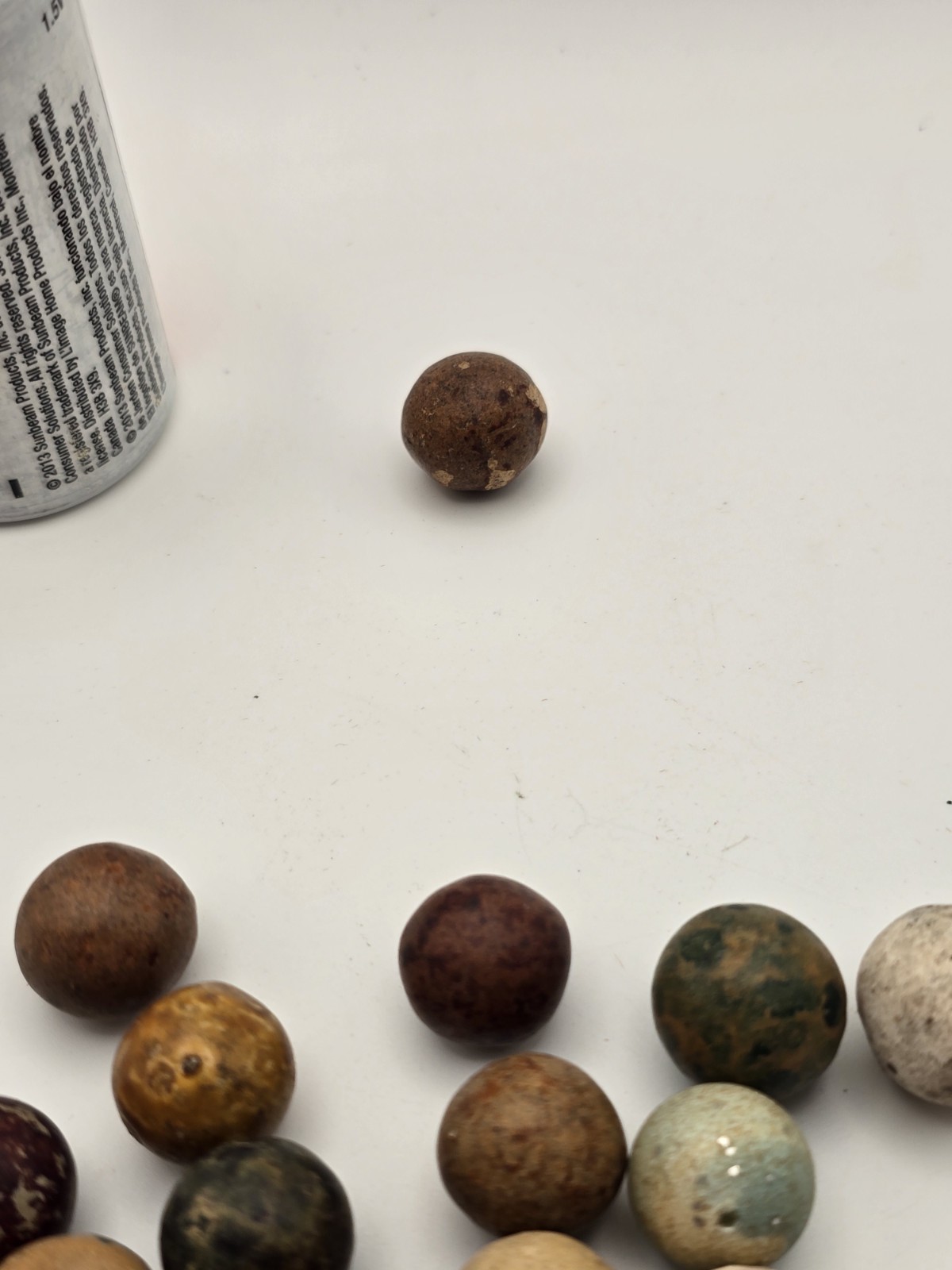 1800s Civil War era Colored Dye’s Clay Marbles Lot of 20 Size .500″ = 1/2″ + or-
