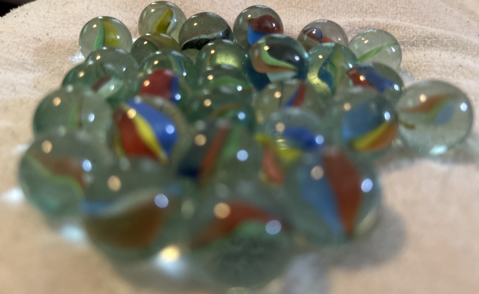 Lot Of 29 Multi Colored Cats Eye Glass Marbles