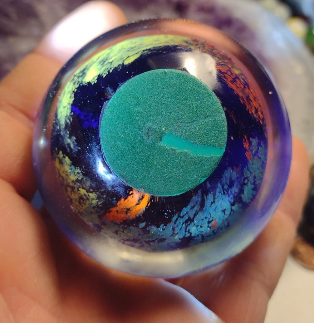 2.62″ VINTAGE ART GLASS PAPERWEIGHT – LIGHTHOUSE