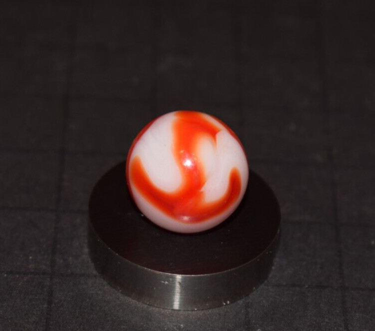 Vintage Alley 🔴RED Ribbon🔴 Collectors Toy Marble Size .625″=5/8″=16mm MINT
