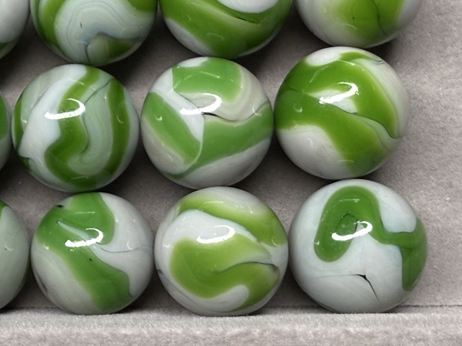 Lot Of 20 Alley St Mary’s Swirl Marbles .60” To .69” NM(+)