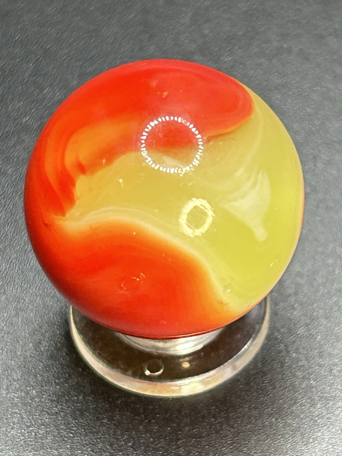 Vintage Akro CherryAde Corkscrew Marble UV Active 0.984”