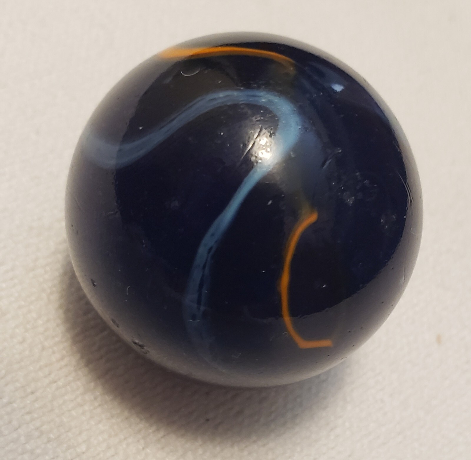 ☆☆☆PRICE DROP☆☆☆ Antique Blue Orange Swirl Glass Pontil Victorian Glass Guinea