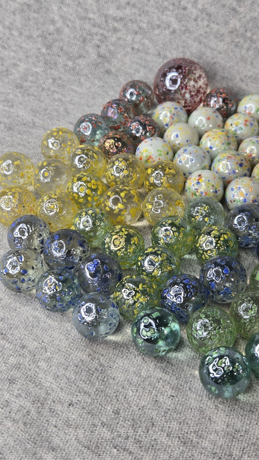 110 Vintage Confetti Marbles Speckled Asian / Imperial Frit Marbles #013