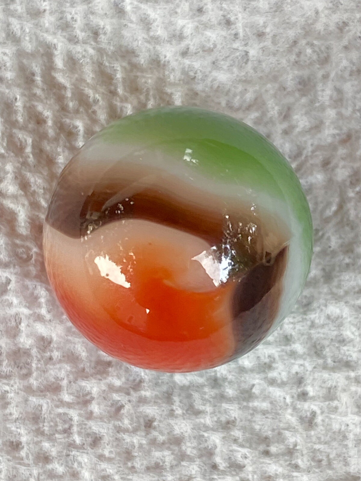 vintage vitro agate marble King Gorgeous Green Swirl Red 5/8