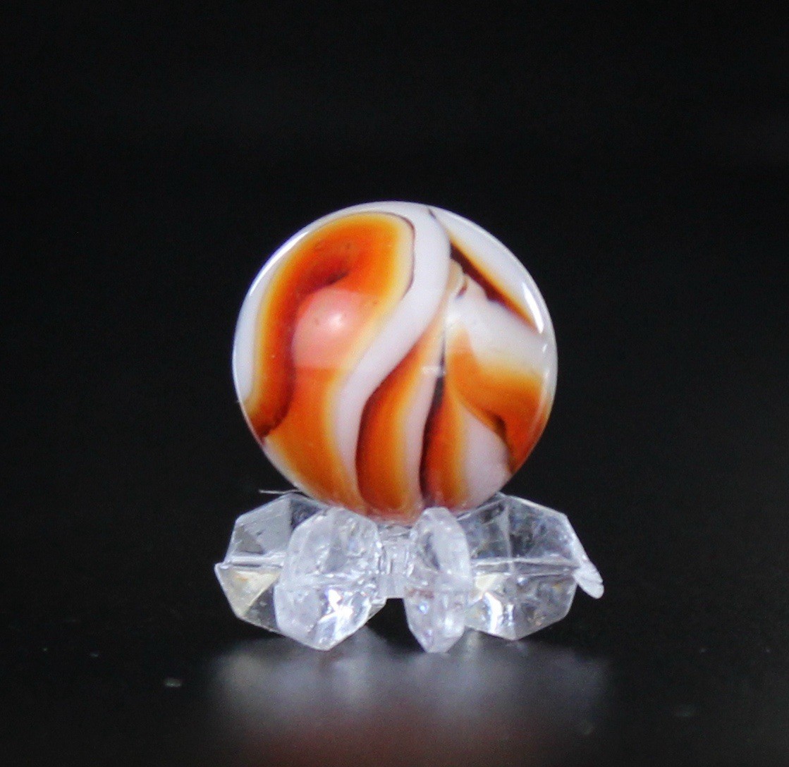 West Virginia WV Alley Candy Orange White Flame Swirl .60”