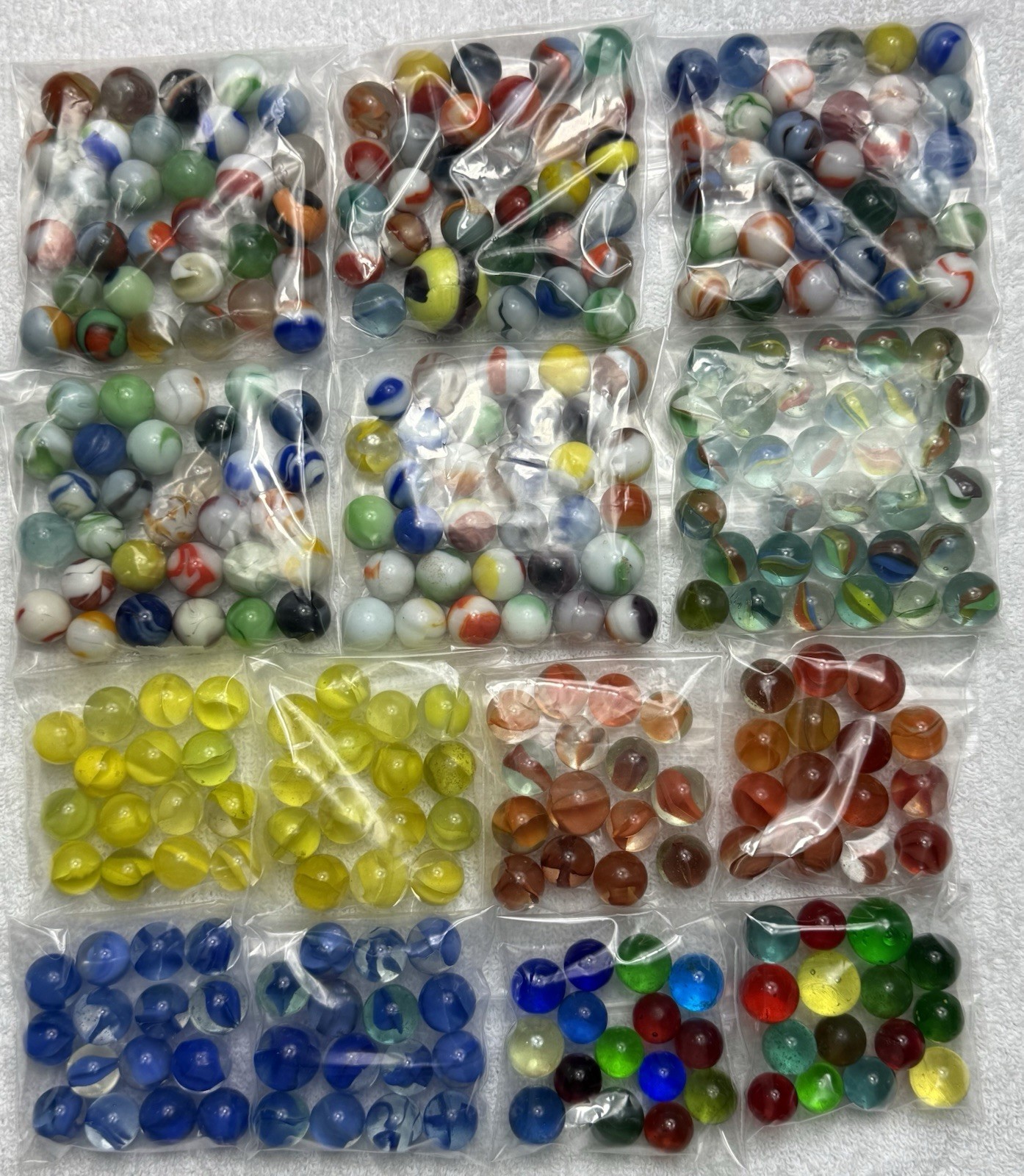 3 LBS Of Vintage Marbles Akro Peltier Vitro Jabo Iridescent Various Sizes