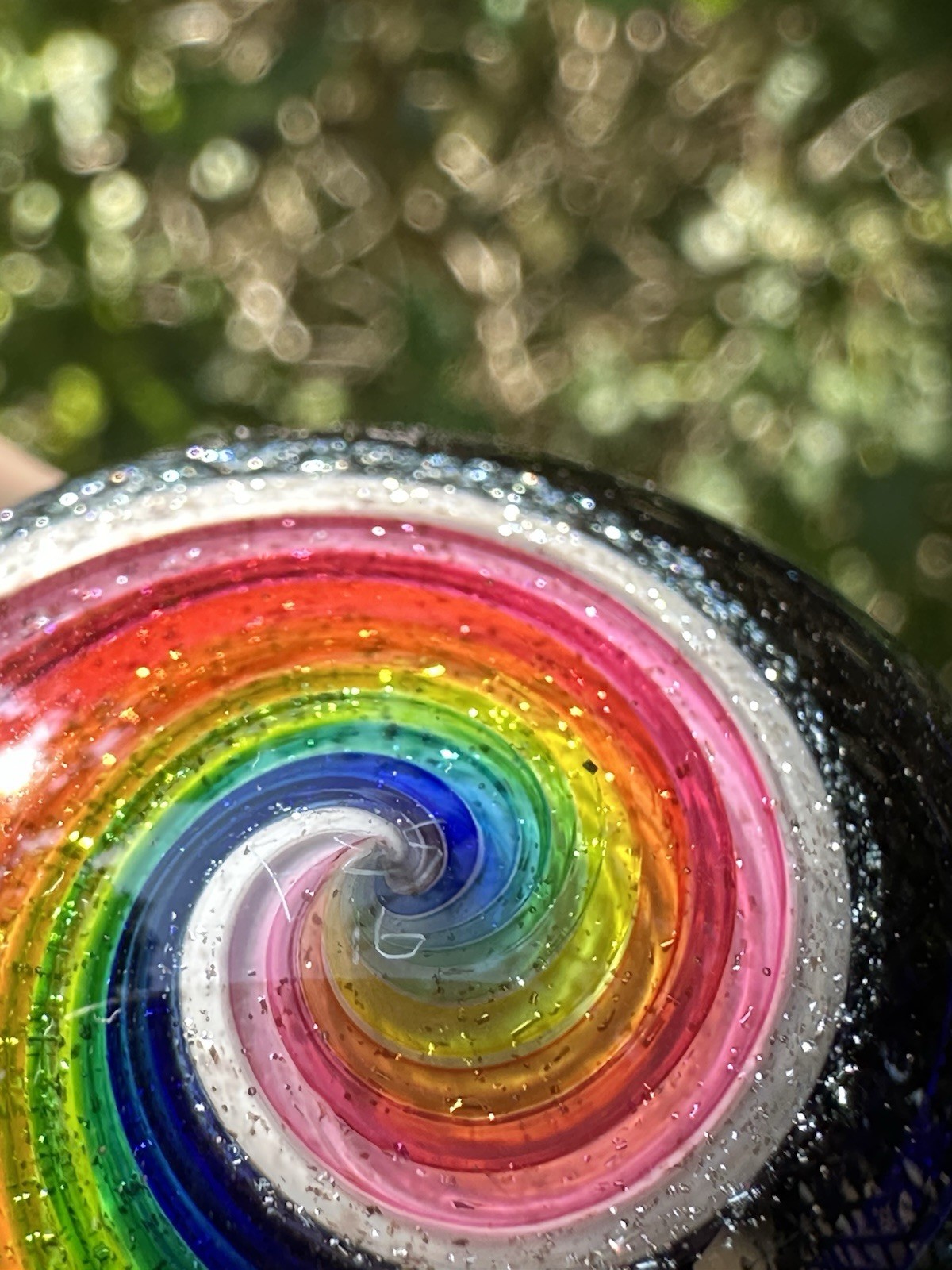 EDDIE SEESE MARBLE HANDMADE ART YELLOW CORE DICHROIC DOUBLE TWIST 1.76″ FES 16