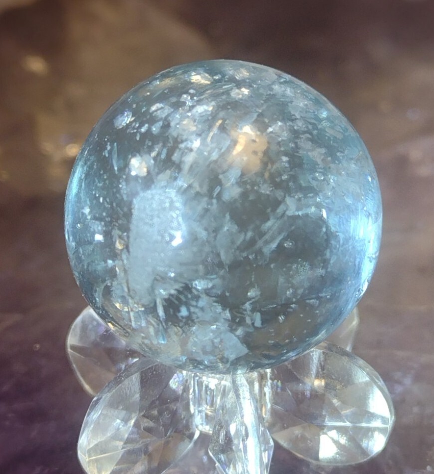 .84″ TWISTED SILVER MICA – RARE VHTF ANTIQUE GERMAN MARBLES-NM