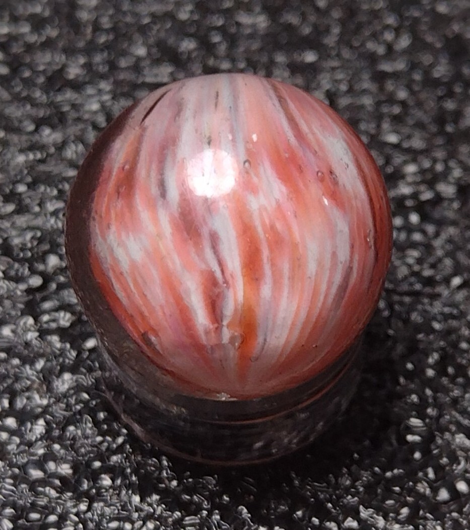 .70″ ✨☁️ SILVER MICA EOD Shrunken OnionSkin Swirl Antique Glass German Marbles