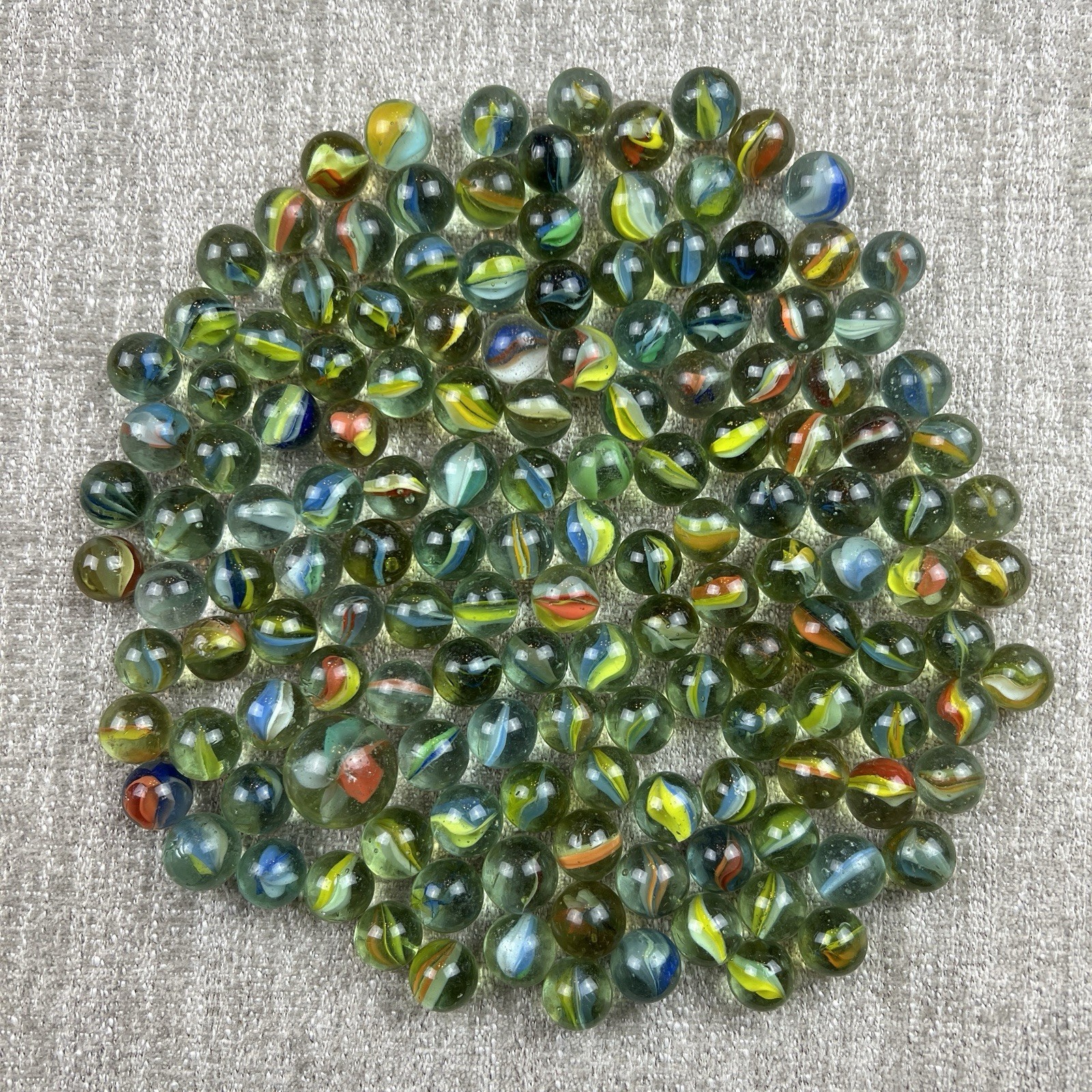 Mixed Lot of Marbles Mostly Vintage Lot of 195 Cadmium Agate Swirl Glass Clay