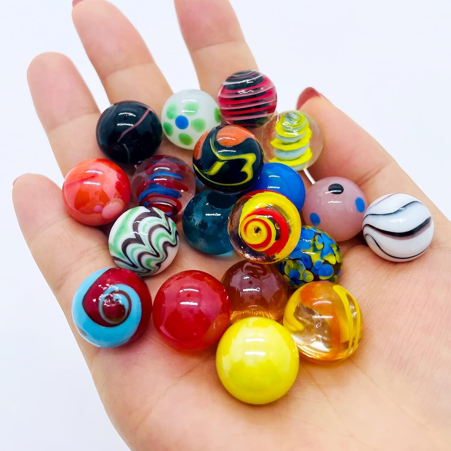 20 Vintage Marbles Bulk for Kids Ages 4-8-12 Hobbyist for Marble Run Track Game