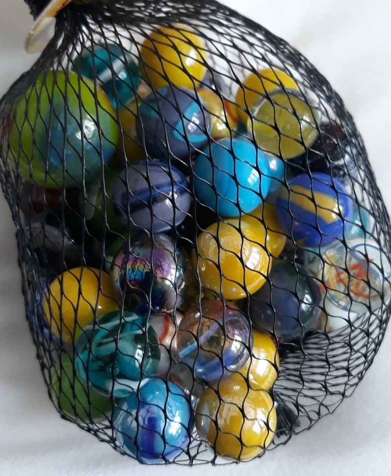 New (2025) in Bag 50 Traditional Marbles 49+1 Shooter 100% Glass Made In Mexico