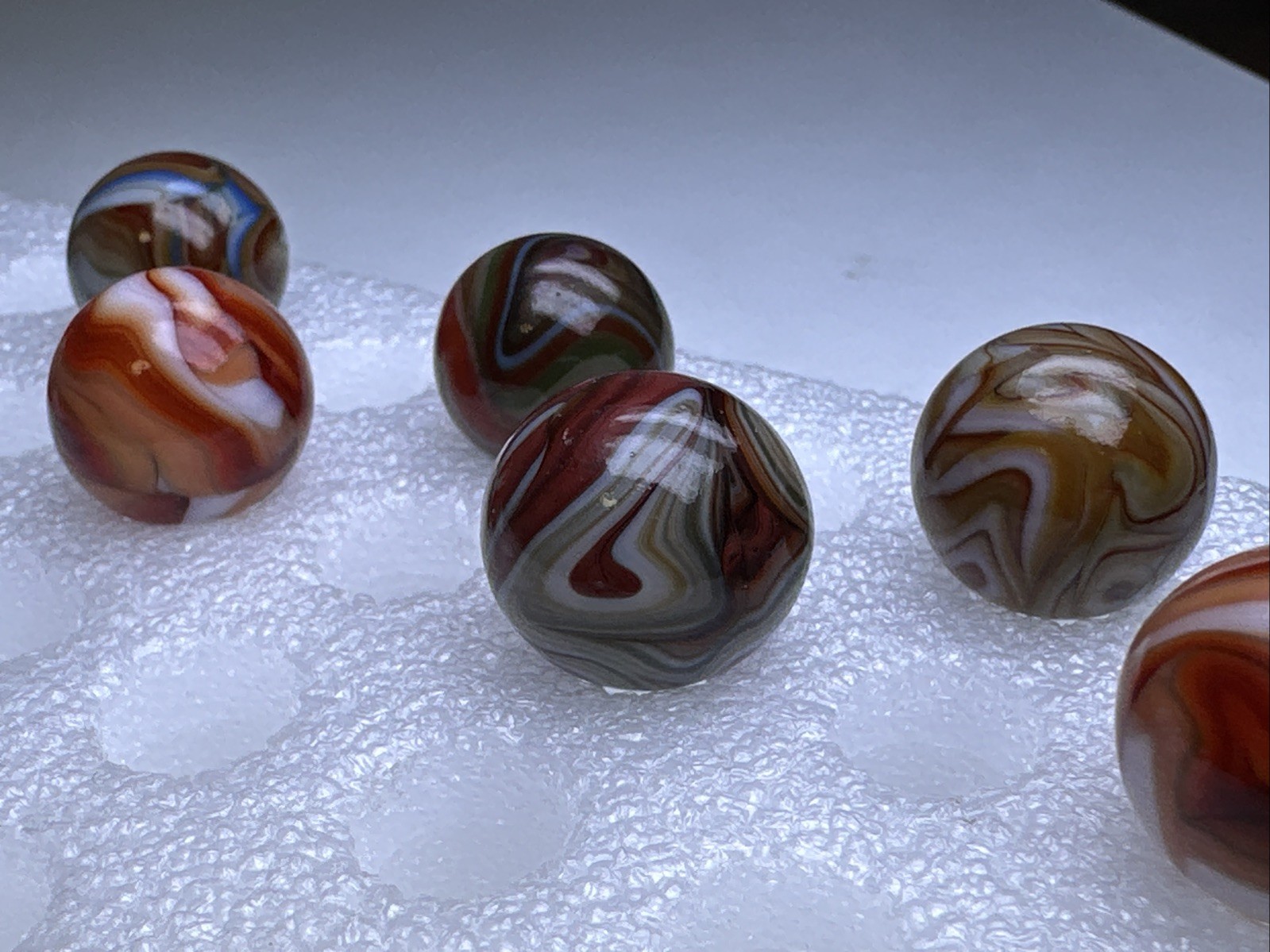 161 Lot of 10 Dave’s Appalachian Swirls marbles! 5/8”