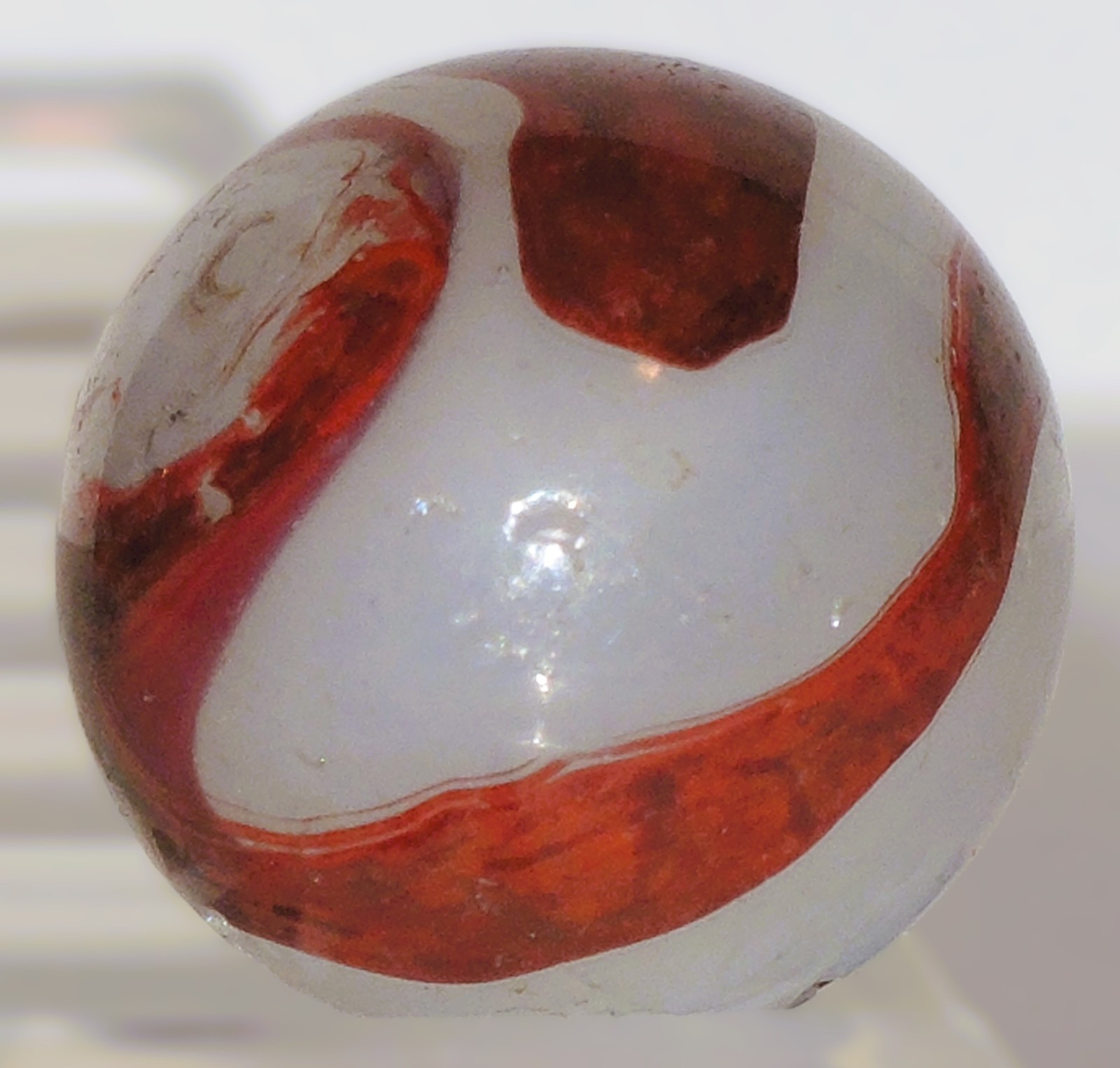 Marble AKRO AGATE Oxblood FlameSwirls Lemonade Milky Base Corkscrew 3/4″ WILD UV