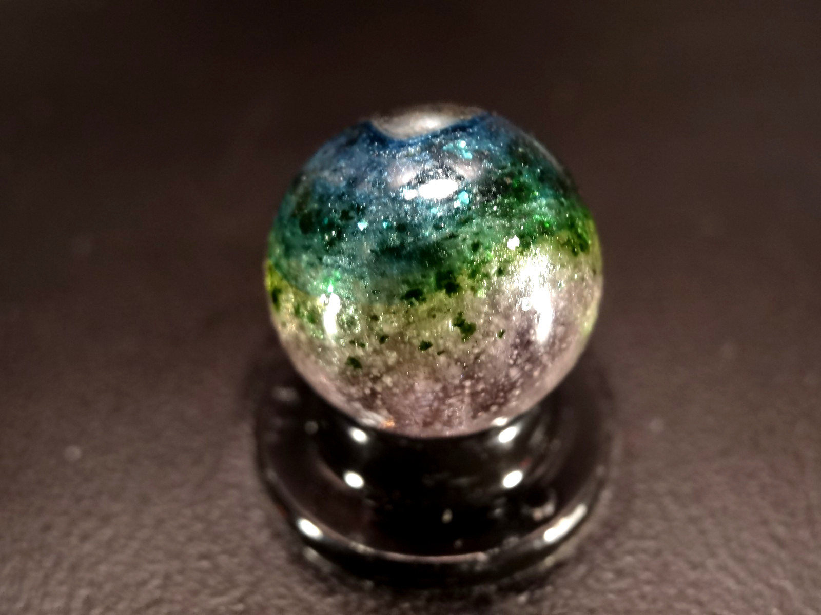 Jabo FENTON HEAVY AVENTURINE Blue-Green w/Lavender -Pink WET MINT