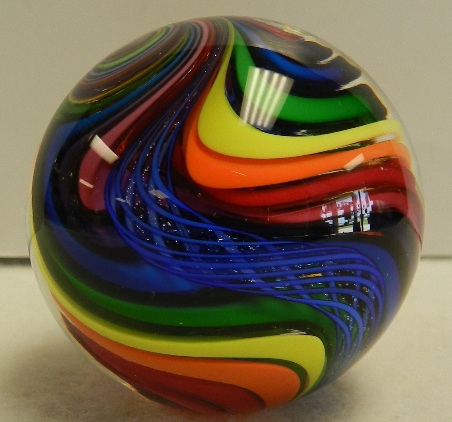 #19461m 1.74 Inches Very Nice Bright Eddie Seese Handmade Contemporary Marble