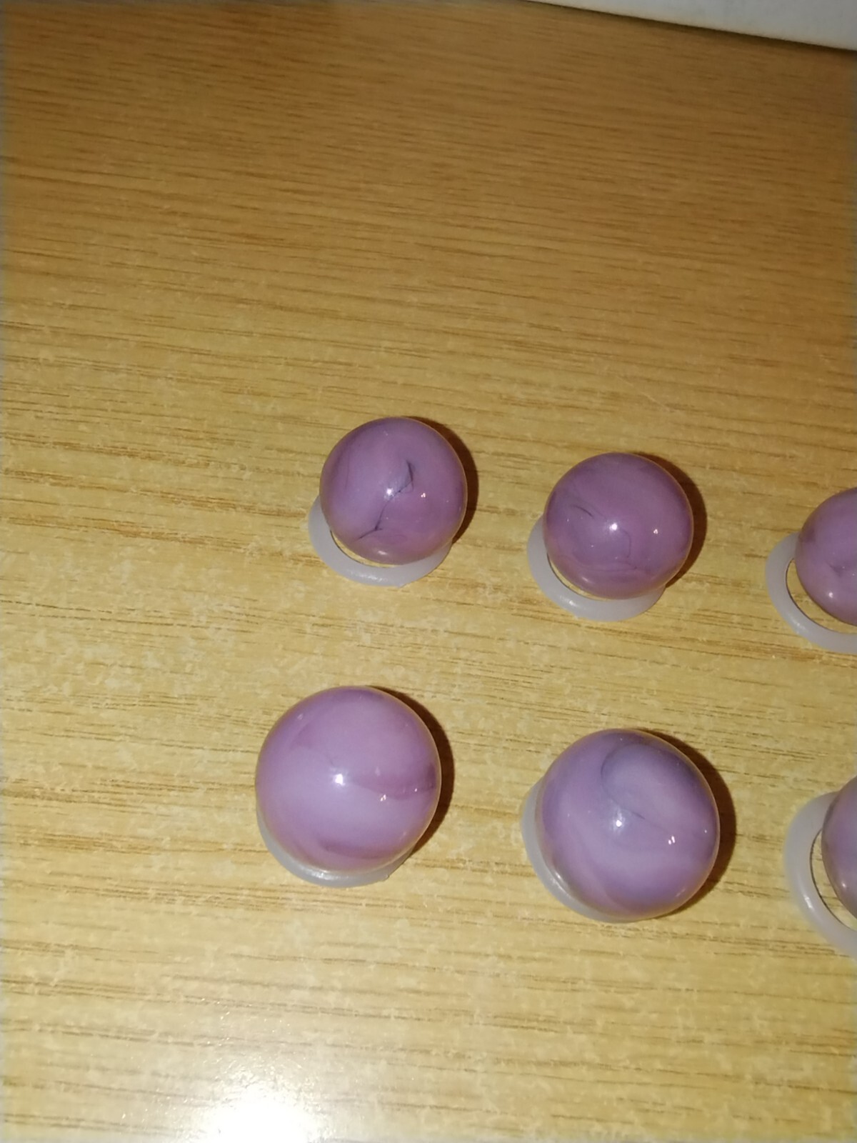 Vintage Lot of 10 Champion Agate Company Pink Purple Lavender Swirl 5/8″ Marbles