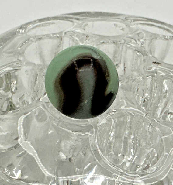 Alley Agate Pistachio Chocolate UV Swirl 5/8″ Marble Mint Green & Brown Smooth!