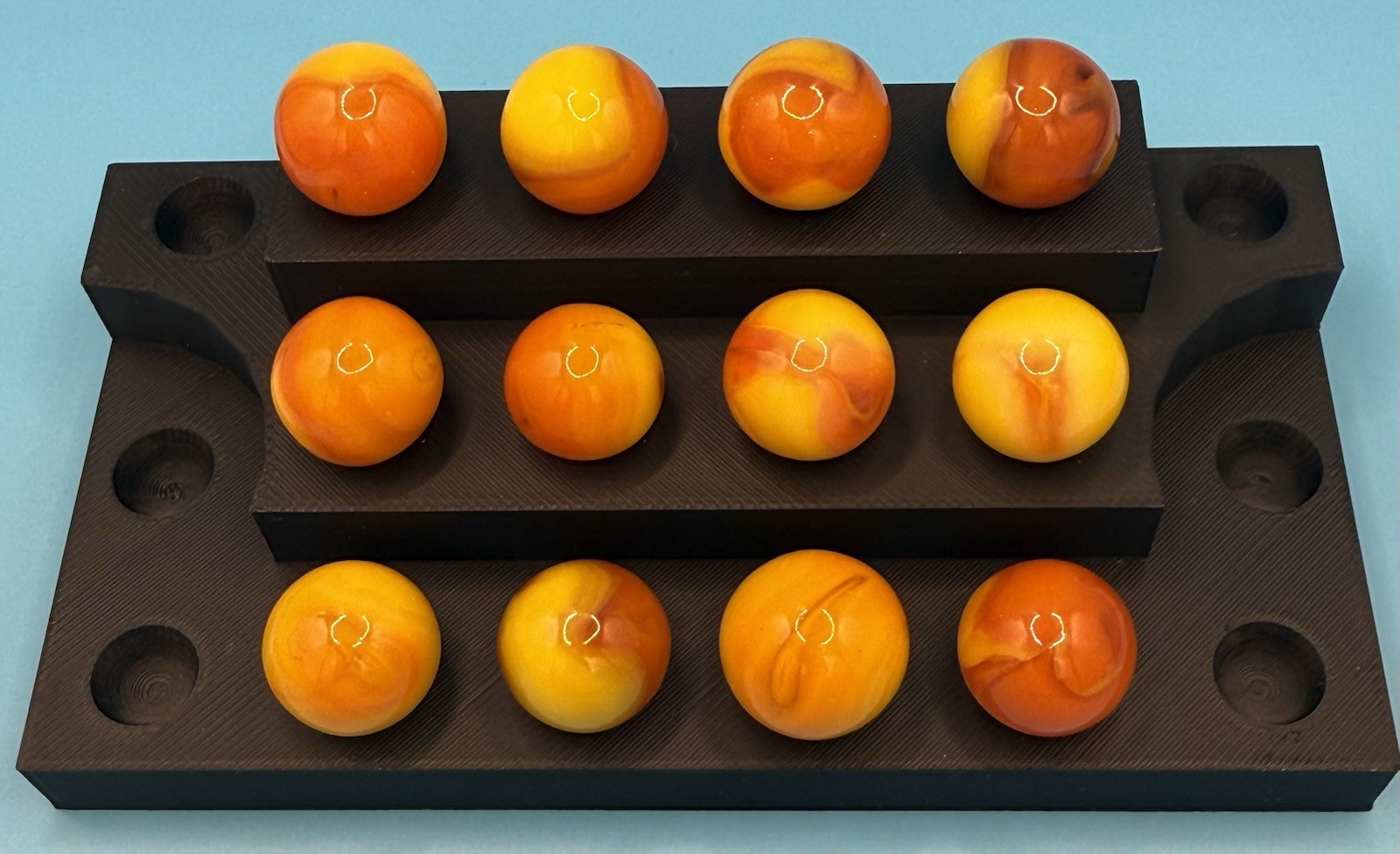 Lot of (12) Highly UV reactive Jabo classic yellow orange swirls