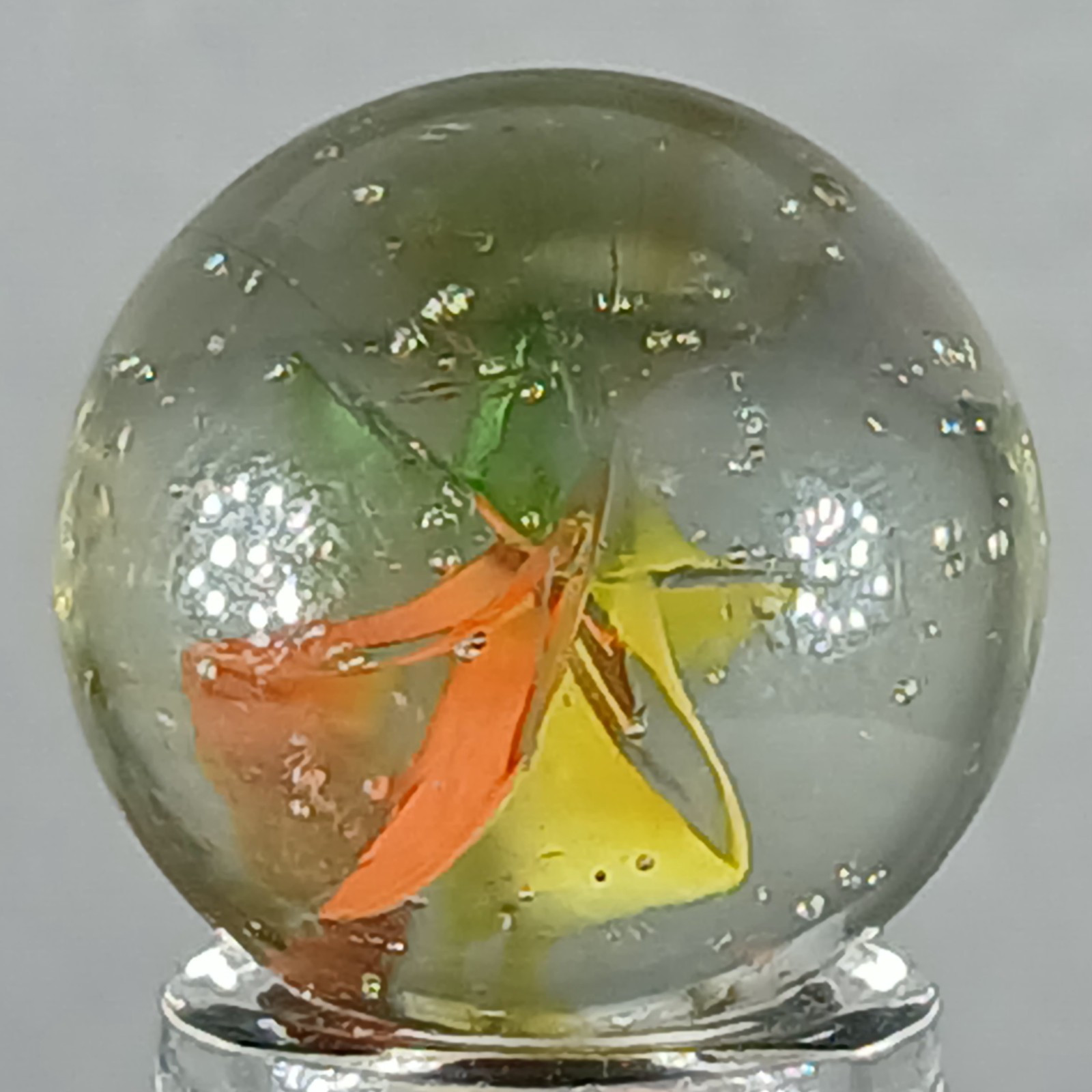 Vintage Tri-Color Hybrid Cat’s Eye Marble .62 Inches Near-Mint Condition