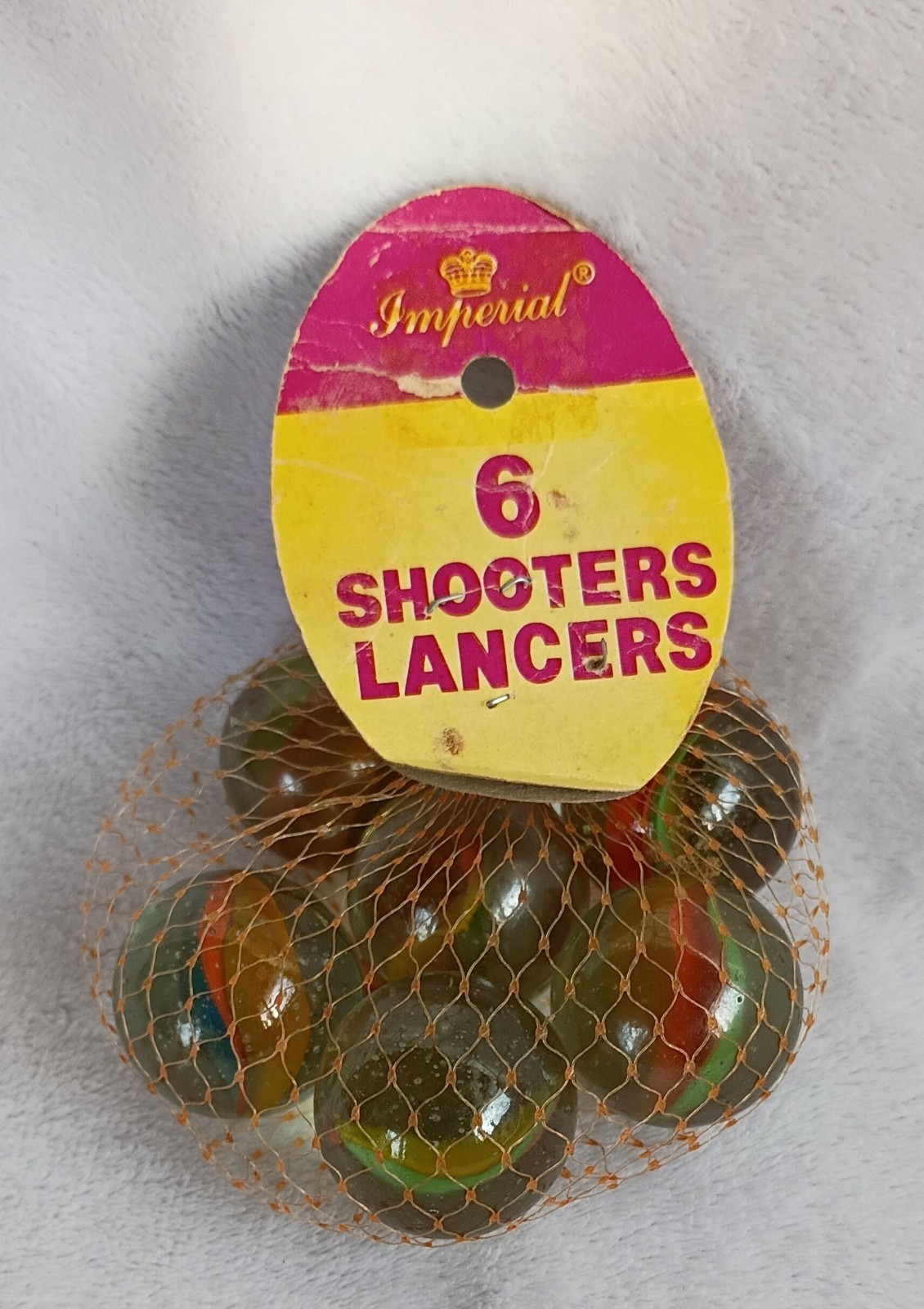 New Bag Of Six Marbles Imperial Shooters Lancers Toy Corporation Made in Korea