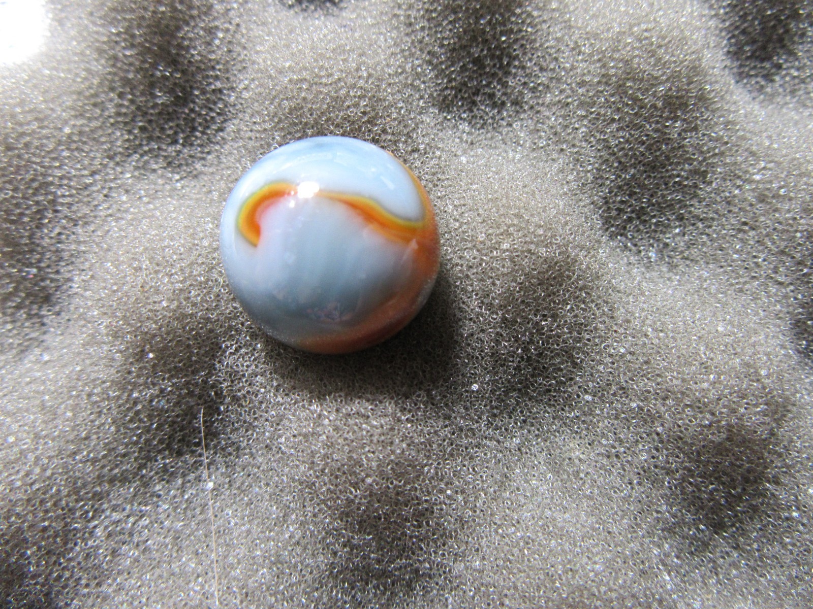 Christensen Agate Marble, Swirl, Amberina. Pre 1938 21/32″