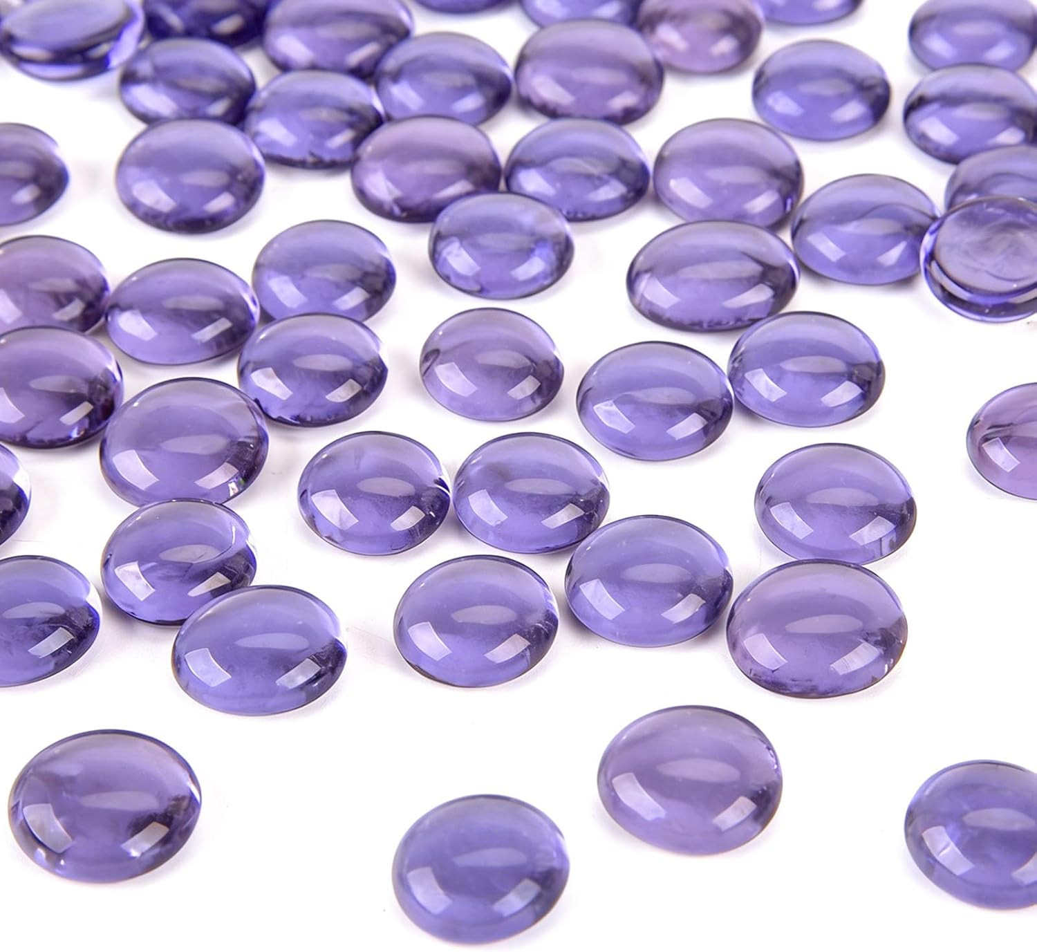 Domestar 1LB Flat Glass Marbles, Purple Decorative Marbles for Vases Aquarium Pe