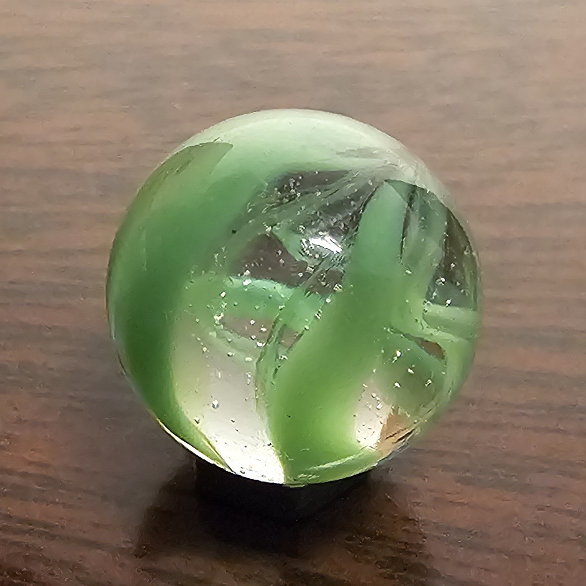Vintage Vacor Green Spaghetti Ribbon .625″ Glass Marble