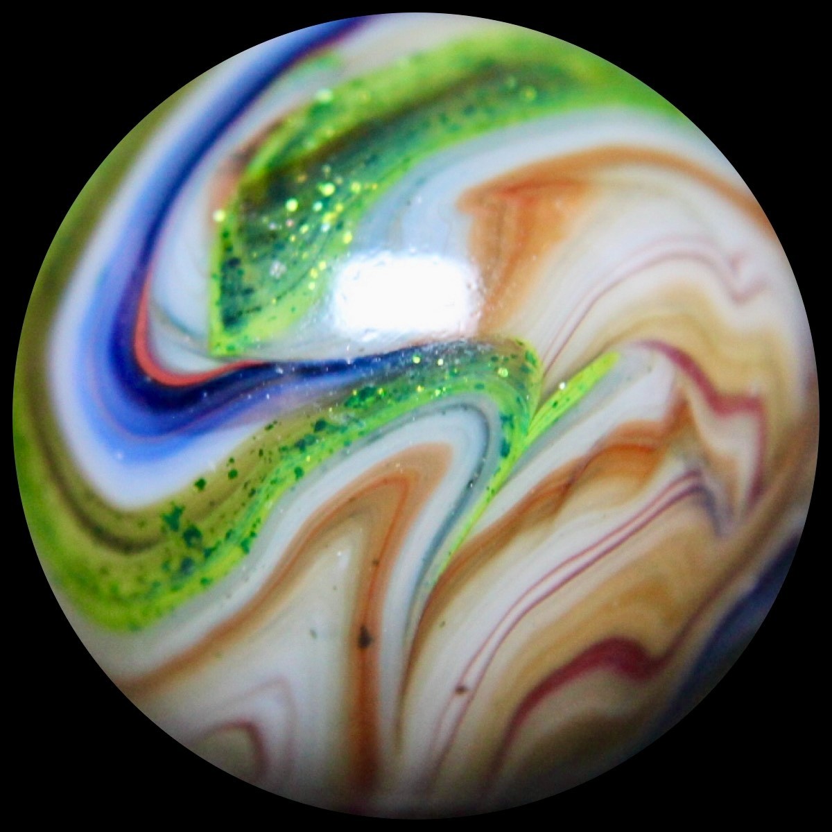 DAS West Virginia Red Buds Marble: Aventurine & Oxblood Fine Lines