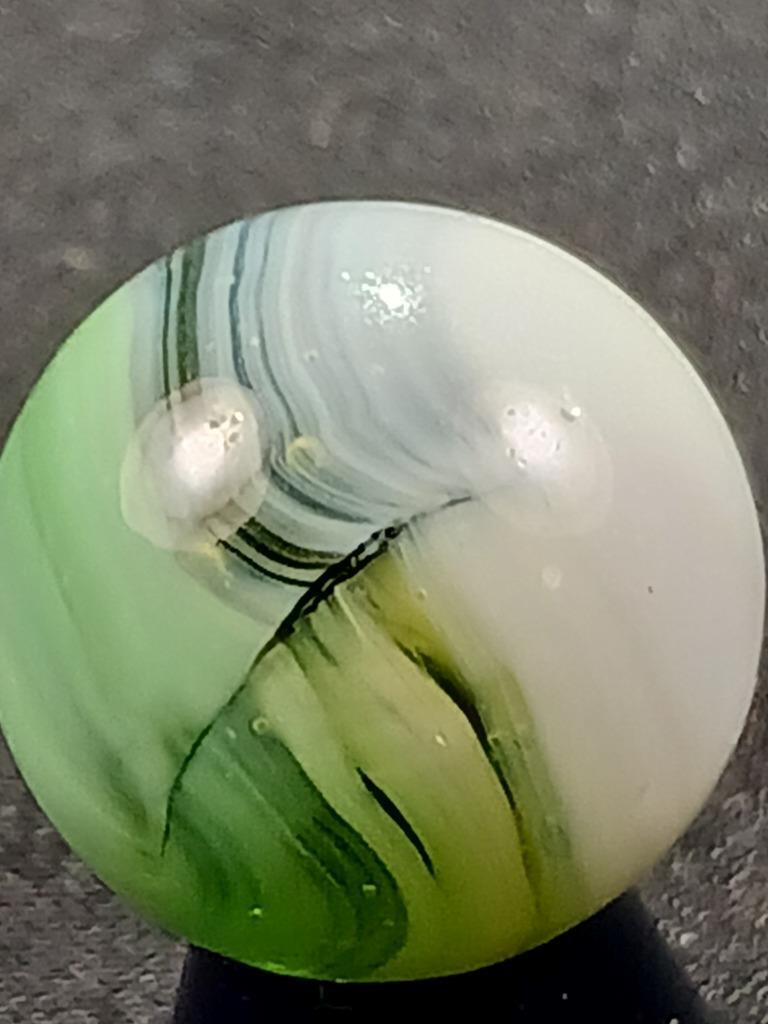 Master Vitro Akro .57″ Vitro Agate Aqua Black Near Mint Serious Marble A273