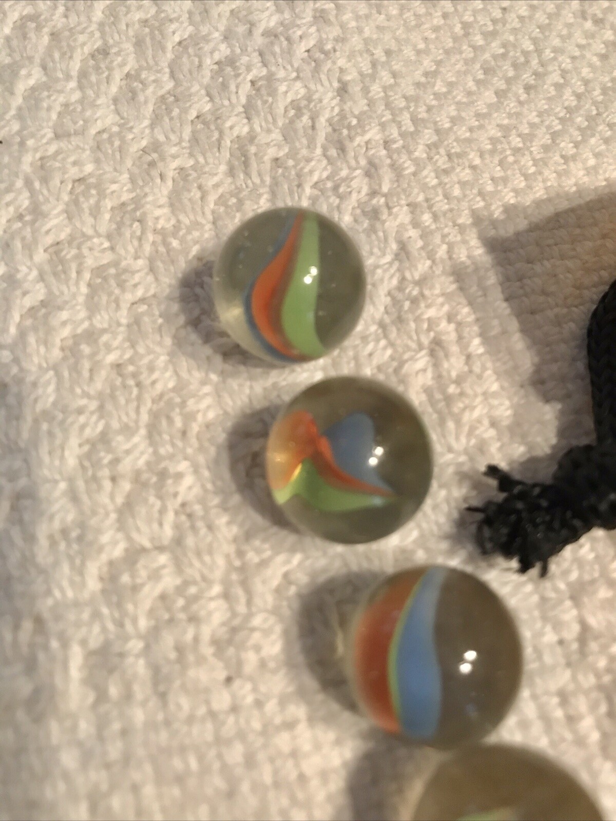 Vintage French Cat Eyes Marbles in Original Bag 88 + 2 Shooters RARE
