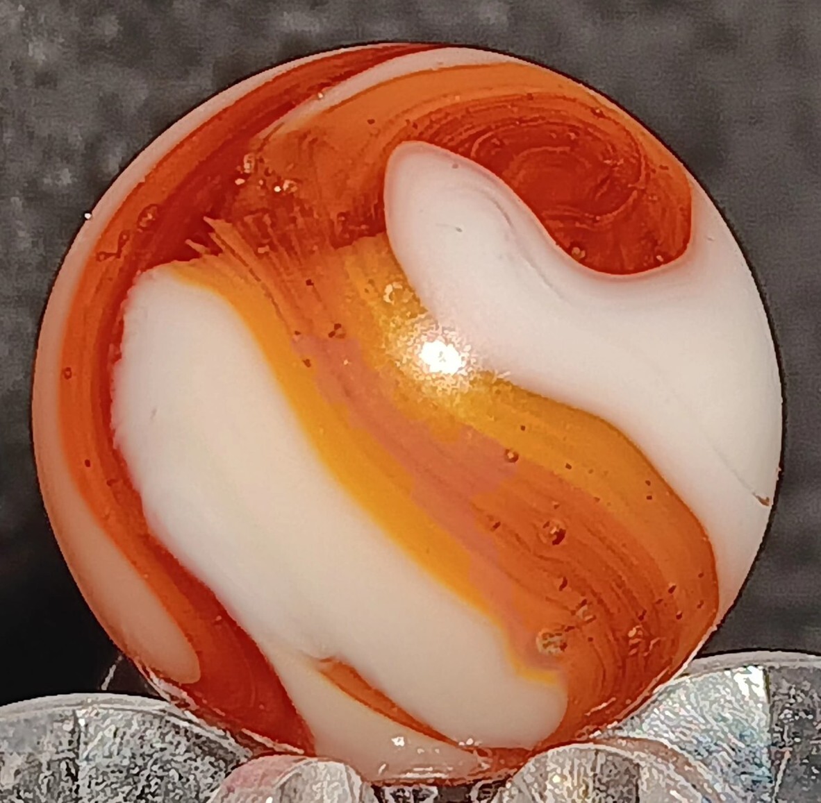 Vintage Ravenswood Swirl Marble. .61″ Mint. Uv Active. (HTF) EXAMPLE