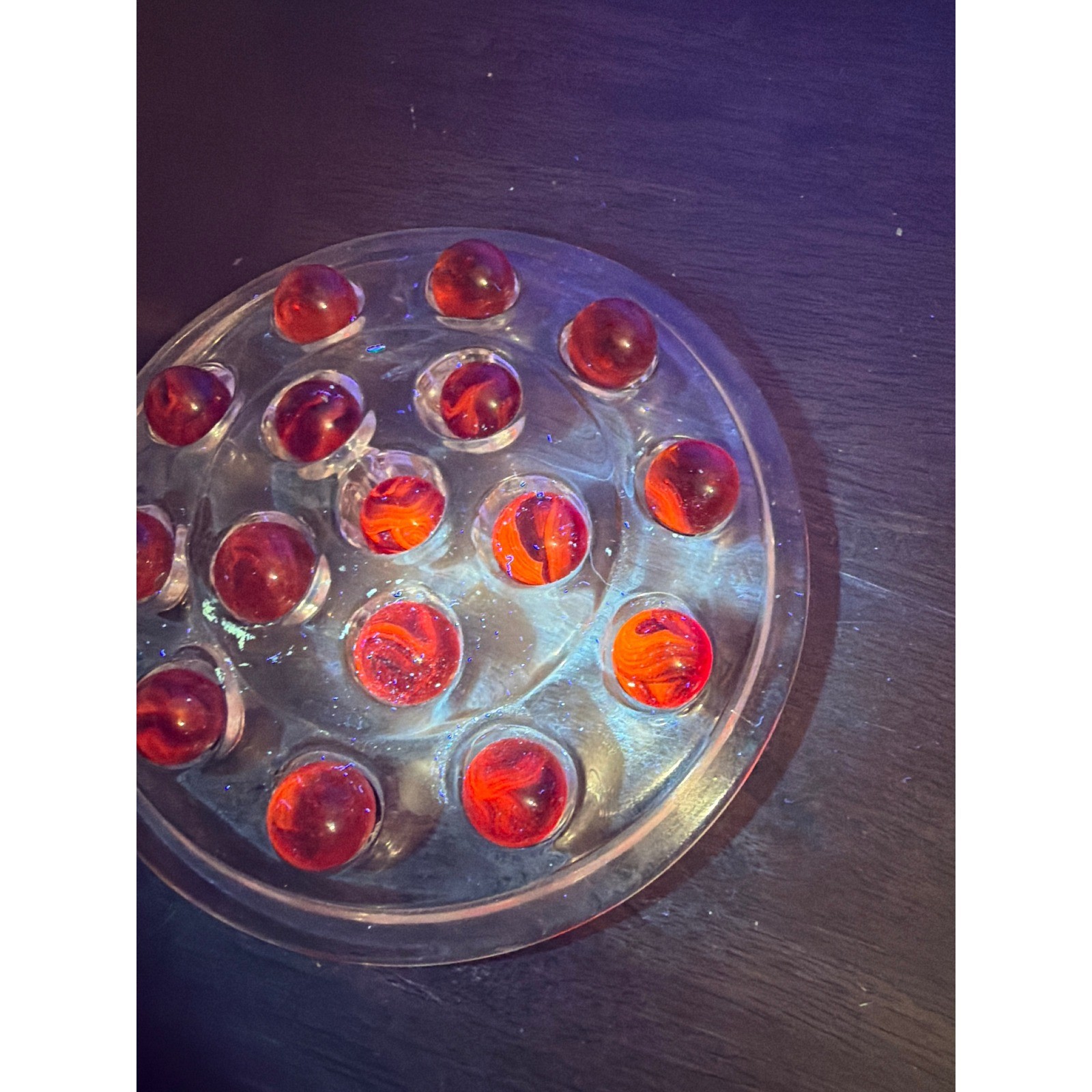 Unbranded Marble Red Excellent Vintage Slag Glass 16pc UV Glow