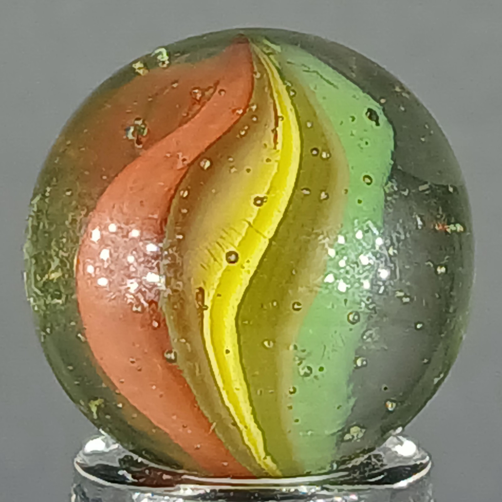 Vintage Tri-Color Hybrid Cat’s Eye Marble .62 Inches Near-Mint Condition