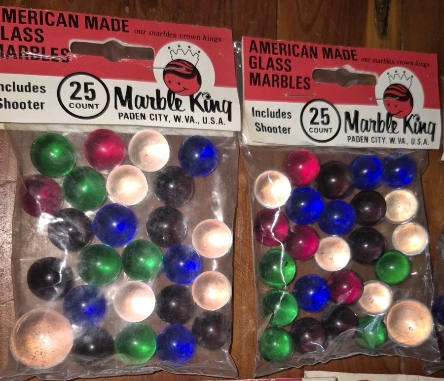 Gladding Vitro Marble King Marbles Bags Lot Of (7) Vintage