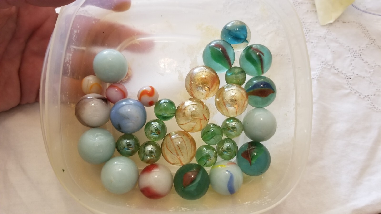 Vintage Marble Collection Lot Christensen Akro Agate Moonies Vitro 1930s – 1970
